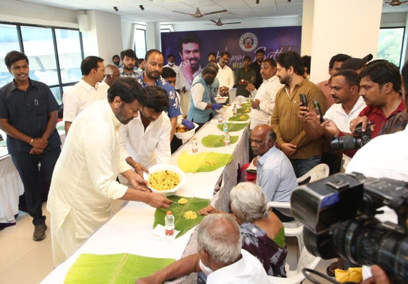 Chiru@ Ramcharan Birthday Celebrations