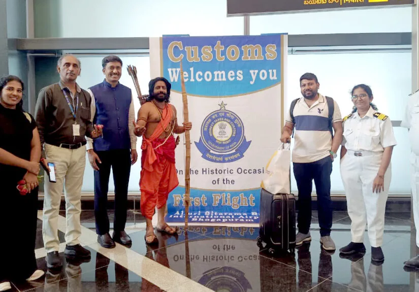 R.V.V. Satyanarayana Welcomes First Passenger at Bhogapuram Airport